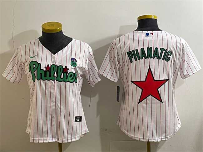 Womens Philadelphia Phillies Phanatic White Green Stitched Jersey
